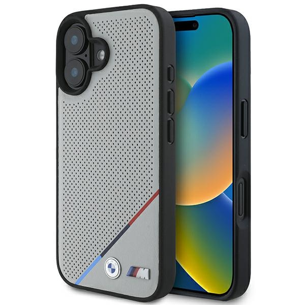 BMW M Perforated Tricolor Line MagSafe iPhone 16 Ümbris - hall