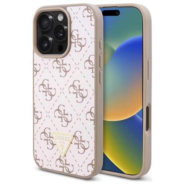 Guess New 4G Triangle Ümbris jaoks iPhone 16 Pro - valge