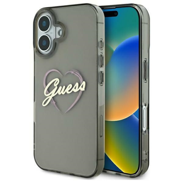 Guess IML Heart Ümbris jaoks iPhone 16 Plus - must