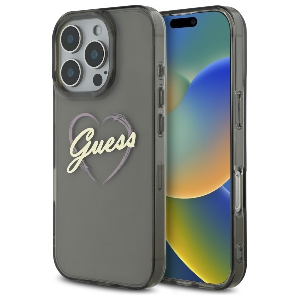 Guess IML Heart Ümbris jaoks iPhone 16 Pro Max - must