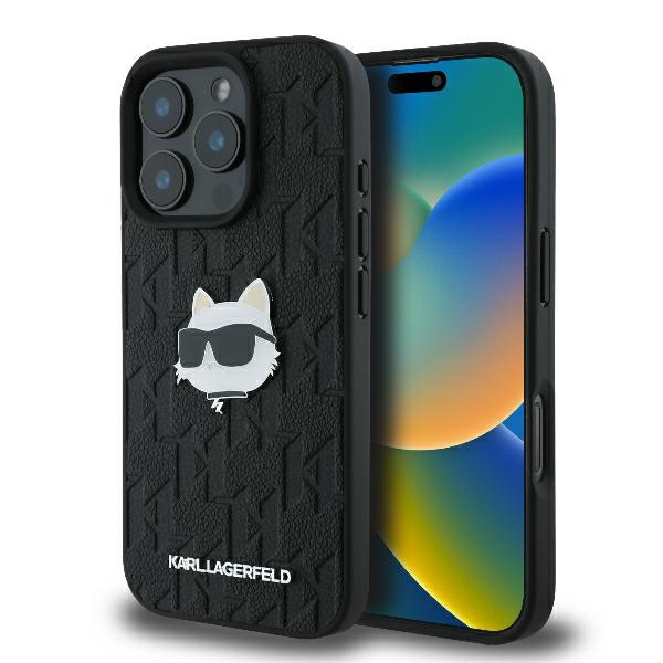 Karl Lagerfeld Monogram Choupette Head Pin iPhone 16 Pro Ümbris - must