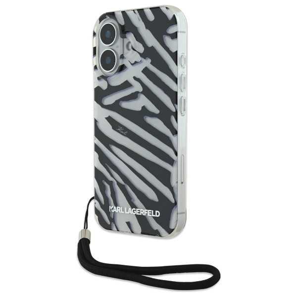 Karl Lagerfeld IML Zebra Pattern & Cord iPhone 16 Ümbris - must