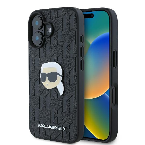 Karl Lagerfeld Monogram Karl Head Pin iPhone 16 Ümbris - must