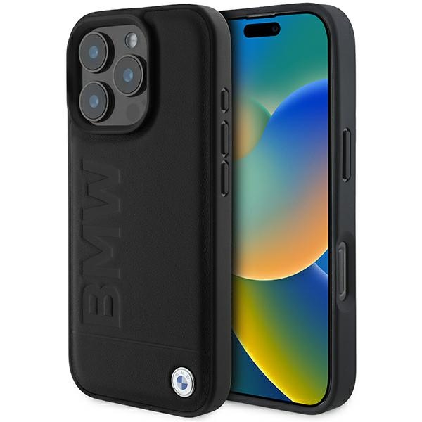 BMW Leather Hot Stamp iPhone 16 Pro Max Ümbris - must