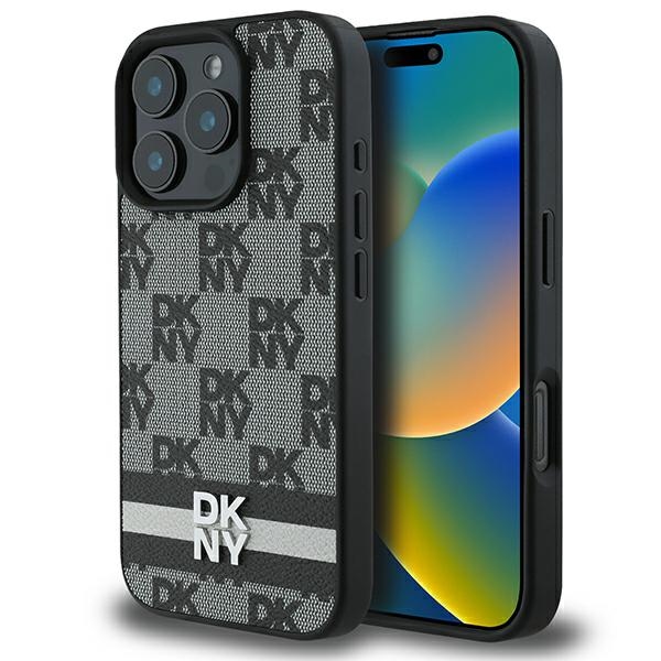 DKNY Checkered Pattern & Printed Stripes Ümbris jaoks iPhone 16 Pro - Must