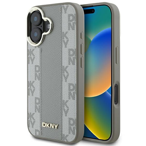 DKNY Checkered Pattern Magsafe iPhone 16 Ümbris - Beige