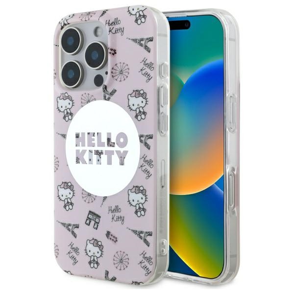 Hello Kitty IML All Over Paris Magsafe Ümbris jaoks iPhone 16 Pro Max - Roosa