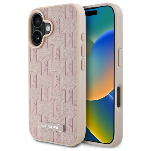 Karl Lagerfeld Hot Stamp Magsafe iPhone 16 Ümbris - roosa