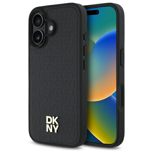 DKNY Repeat Pattern Stack Logo MagSafe iPhone 16 Ümbris - Must