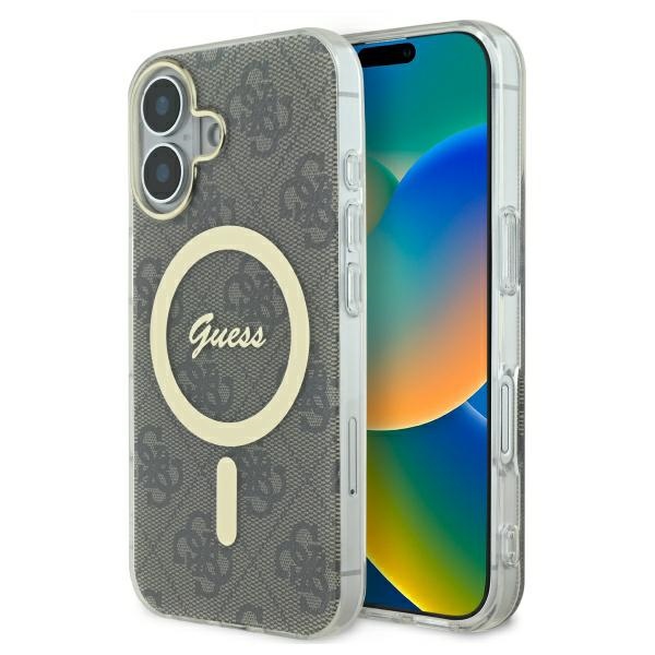 Guess IML 4G MagSafe Ümbris jaoks iPhone 16 Plus - Brown