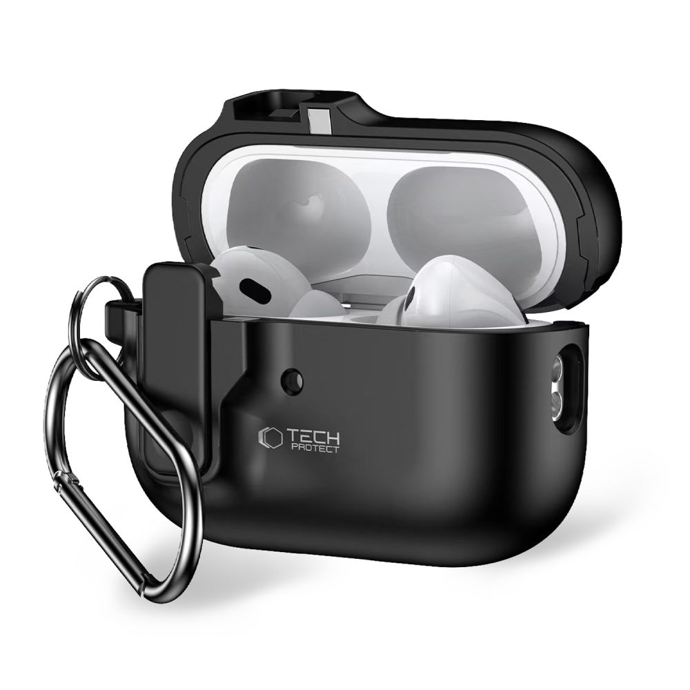 Tech-Protect Slim Hook Ümbris with Carabiner jaoks Apple AirPods Pro 1 / 2 - must