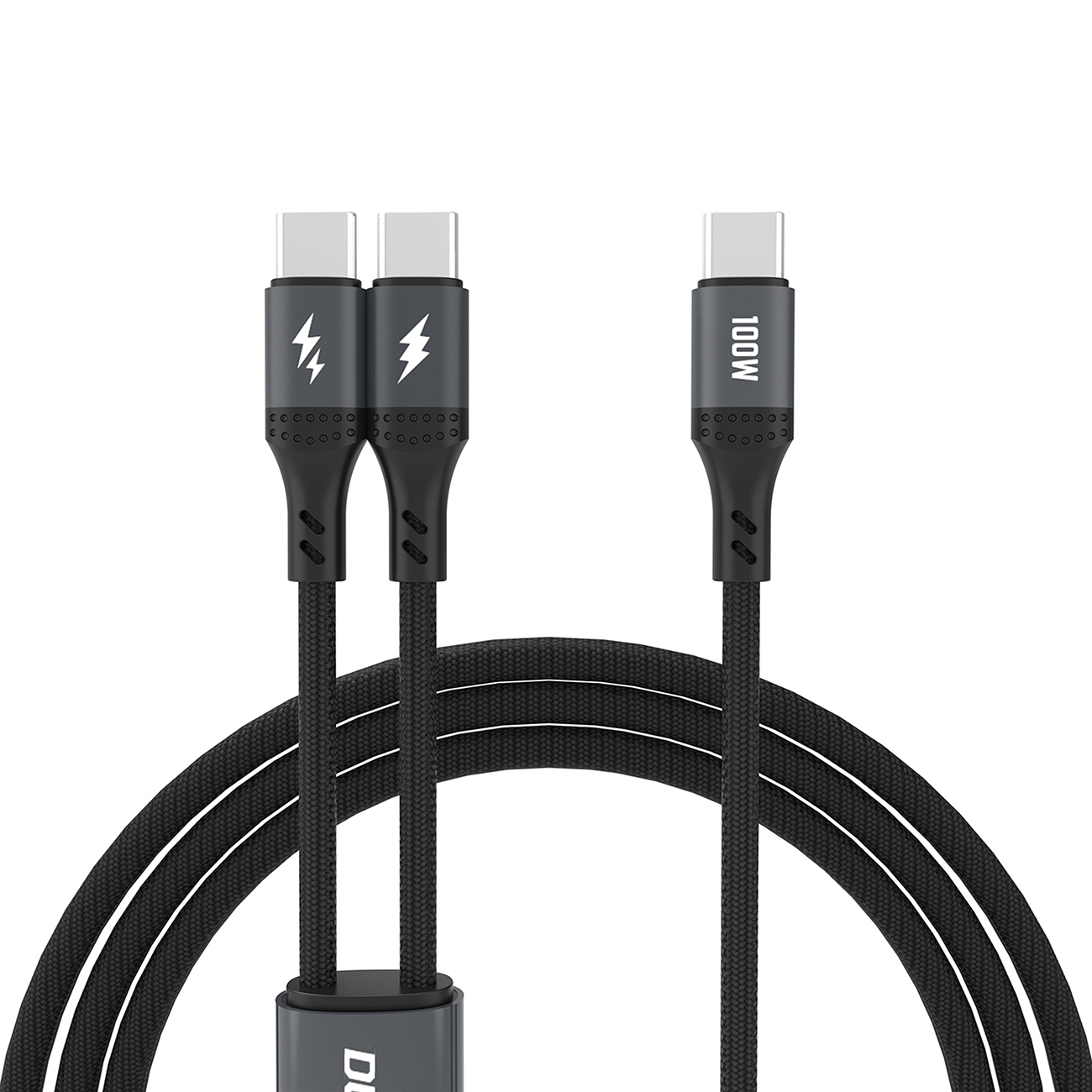 Dudao L3F 2в1 Кабель 100W 1.2m 2x USB-C - чёрный