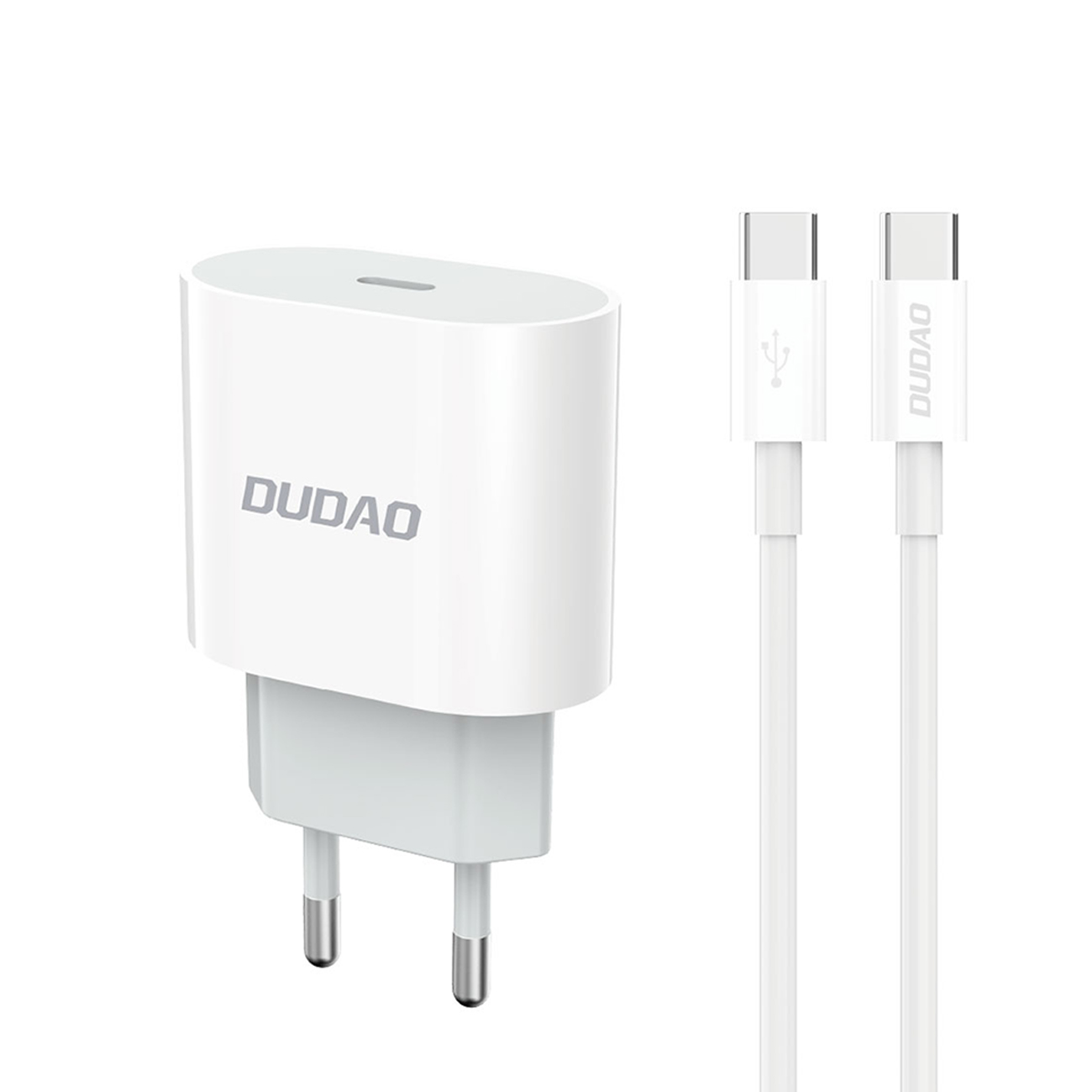 Dudao A14EUC PD 20W USB-C Wall Laadija koos Kaabel - valge