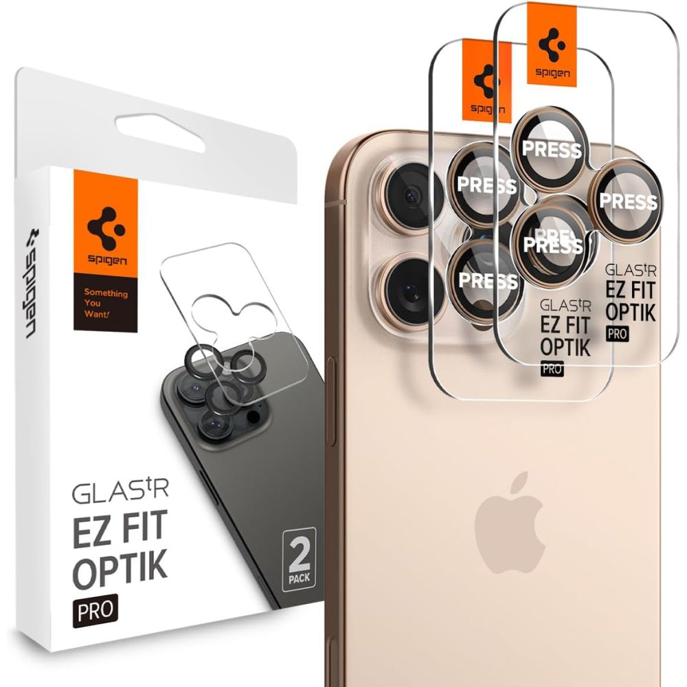 Spigen Optik Pro GLAS.TR ”EZ FIT” Camera Protector 2-PACK jaoks iPhone 16 Pro / Pro Max - Brown