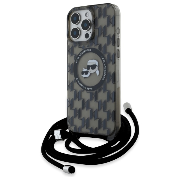 Karl Lagerfeld IML Crossbody Monogram Karl & Choupette Head MagSafe Ümbris jaoks iPhone 16 Pro Max - must