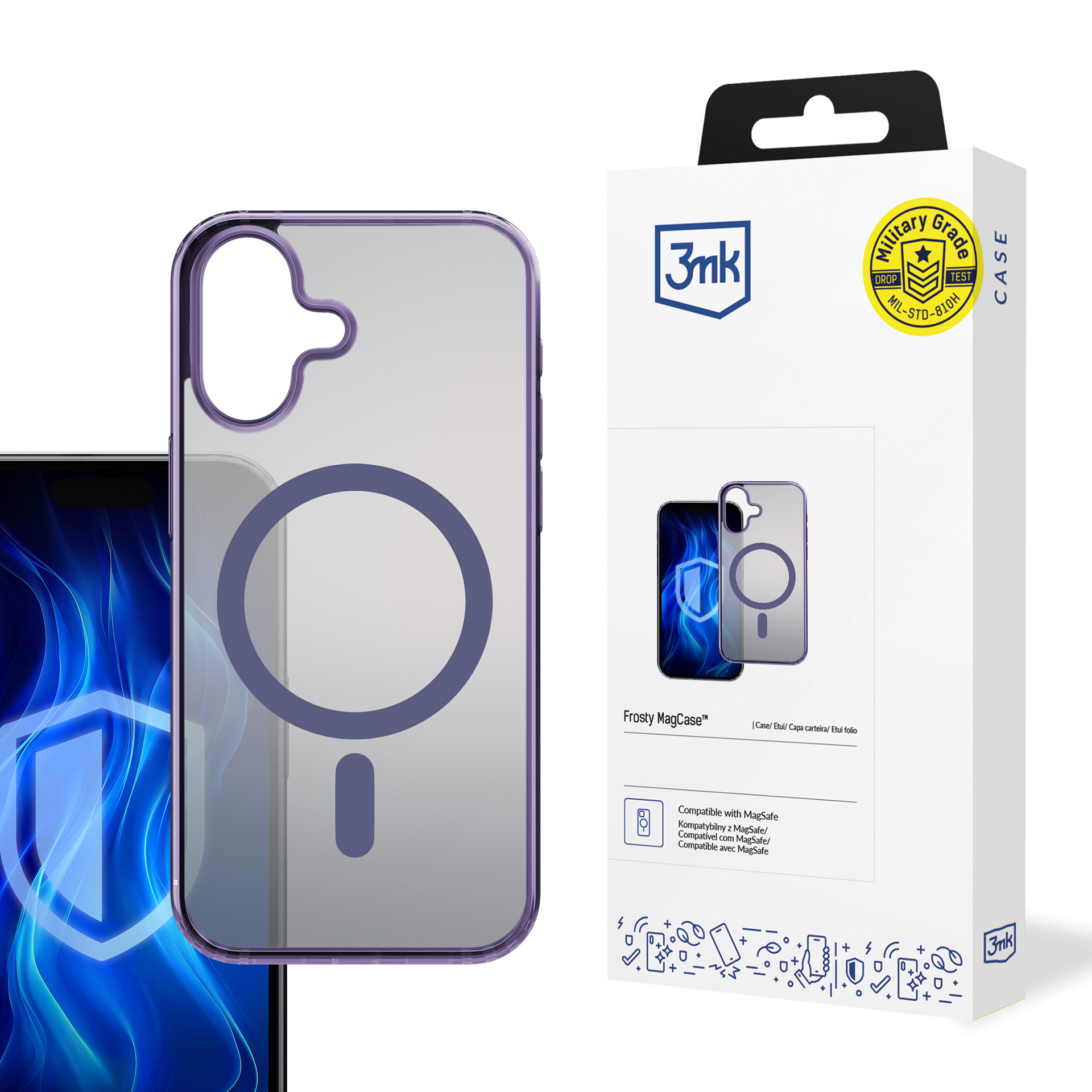 3mk Frosty MagCase lilla Ümbris jaoks Apple iPhone 16 - lilla