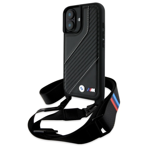 BMW M Edition Carbon Stripe & Strap iPhone 16 Plus Ümbris - must