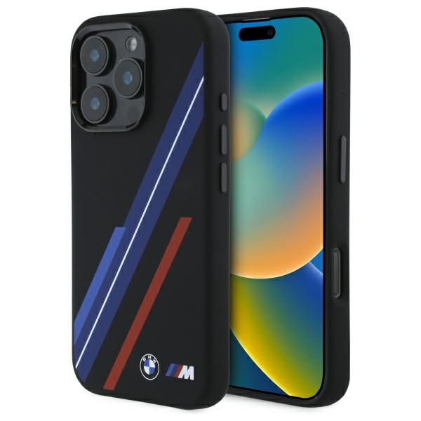 BMW Silicone Random Lines MagSafe Ümbris jaoks iPhone 16 Pro Max - must