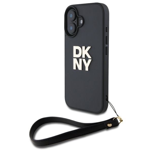 DKNY Wrist Strap Stock Logo iPhone 16 Ümbris - Must