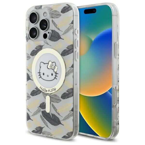 Hello Kitty IML Golden Leaves MagSafe Ümbris jaoks iPhone 16 Pro Max - Valge