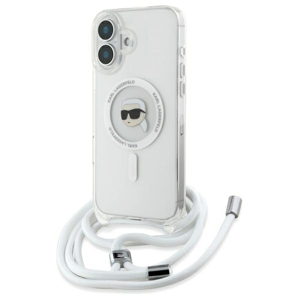 Karl Lagerfeld Crossbody IML Karl Head Magsafe Ümbris jaoks iPhone 16 - Clear