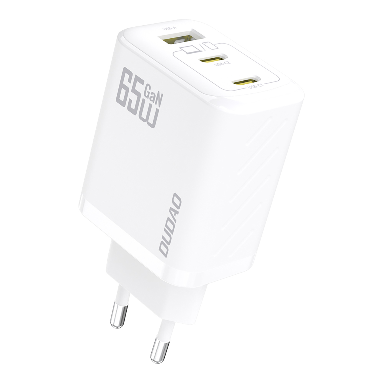 Dudao A29 65W GaN Wall Laadija 2 x USB-C + 1 x USB-A - valge