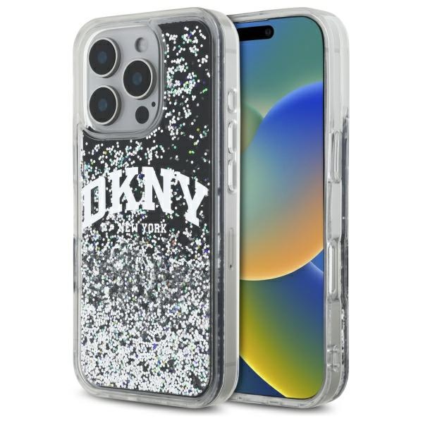 DKNY DKHCP16LLBNAEK iPhone 16 Pro 6.3" must/must hardcase Liquid Glitter Arch Logo
