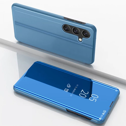 Чехол Clear View для Samsung Galaxy S25 с флипом - синий