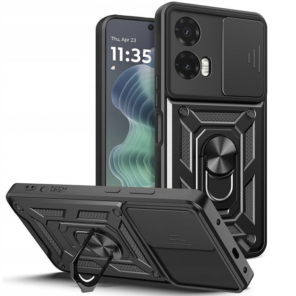 Tech-Protect CamShield Pro Ümbris jaoks Motorola Moto G35 5G - must