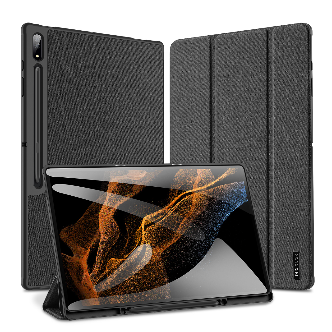 DUX DUCIS ümbris DOMO foldable with pencil storage jaoks SAMSUNG Tab S10 Ultra/S9 Ultra/S8 Ultra must must
