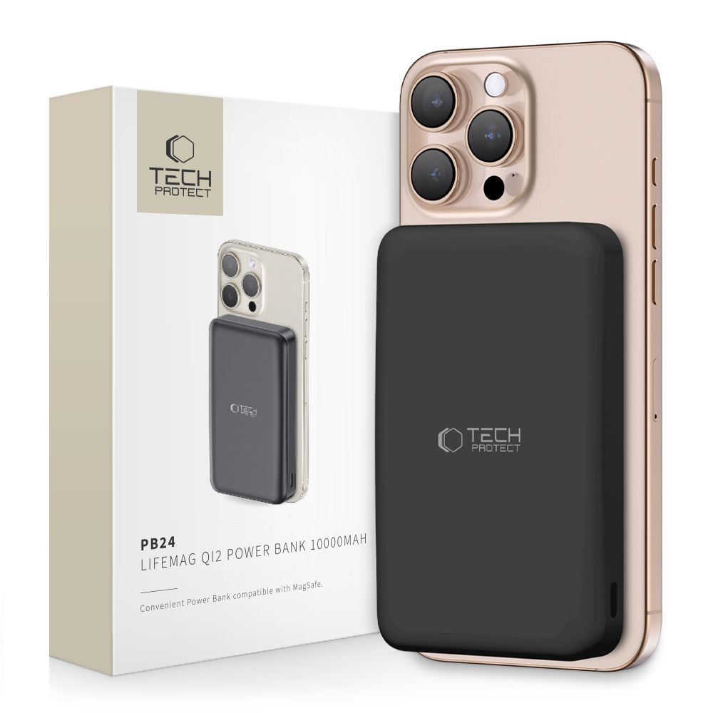 Powerbank Tech-Protect PB24 LifeMag QI2 MagSafe 10000 mAh - must
