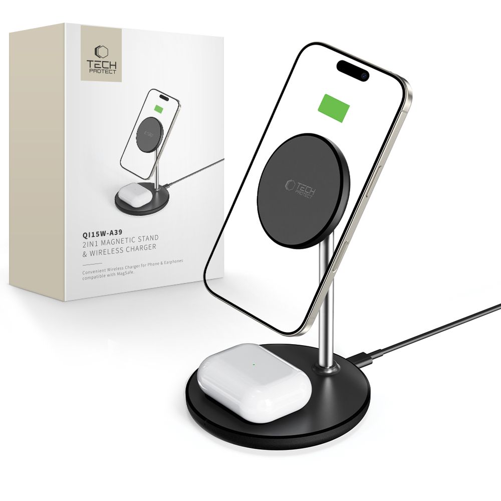 Tech-Protect QI15W-A39 2in1 MagSafe Charging Station - must