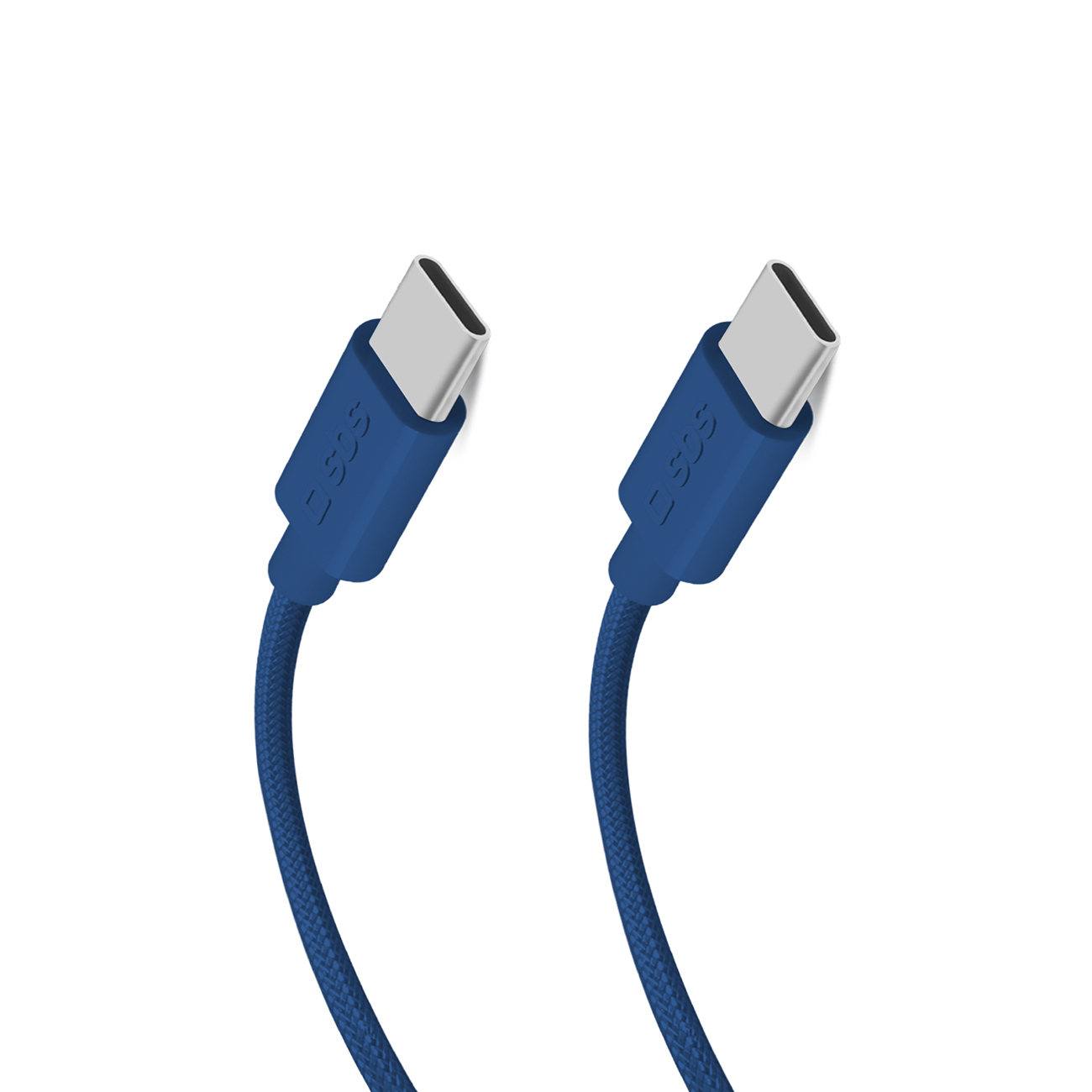 SBS TECABLETISSUETCCB USB-C - USB-C 1.5m 60W braided kaabel - sinine