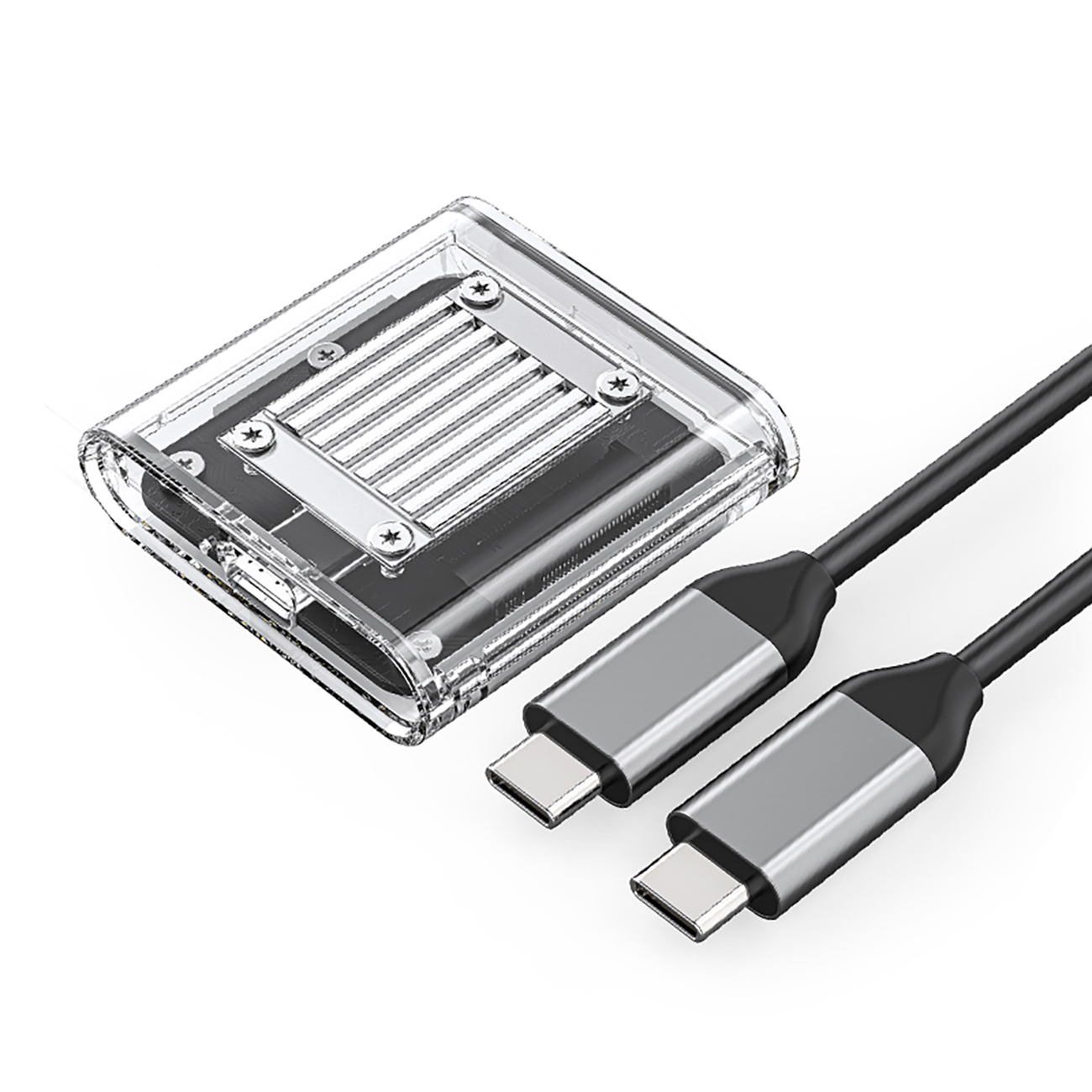 Orico TC20-M2-10G M.2 NVME USB-C 3.2 Disk Caddy - Läbipaistev