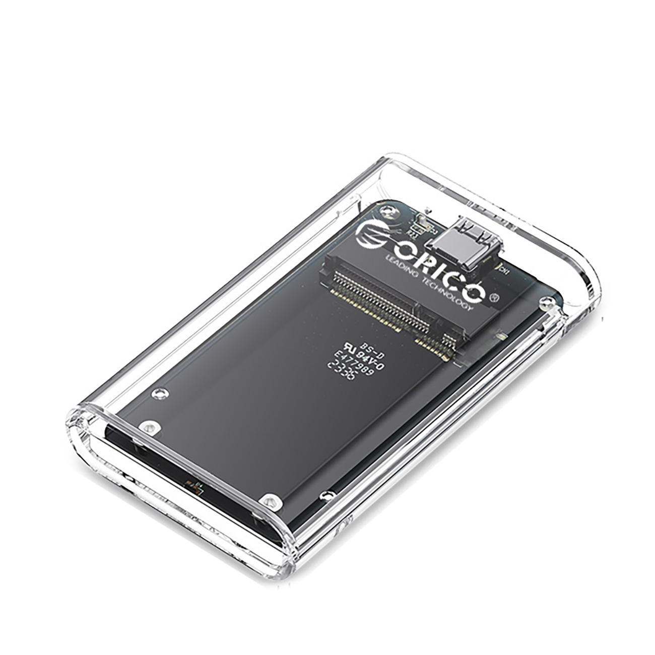 Orico TC10-MS MSATA USB-C 3.2 5Gb/s kettakassett - läbipaistev