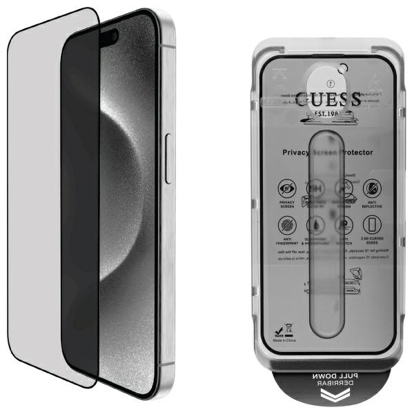 Защитная плёнка Guess Privacy 2.5D Outline закалённое стекло для iPhone 16 Pro