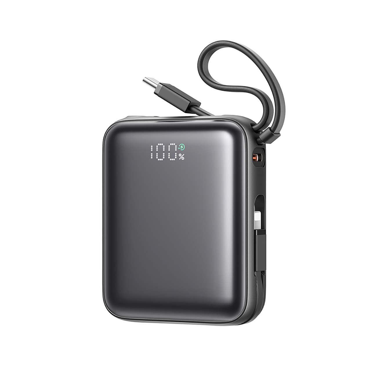 Joyroom JR-PBF27 10000mAh 22.5W Powerbank sisseehitatud USB-C ja Lightning kaablitega - Must