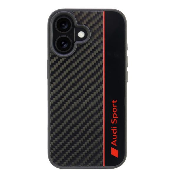 Audi Carbon Fiber Stripe Ümbris jaoks iPhone 16 6.1" - must