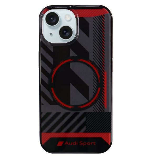 Audi IML Sport MagSafe Ümbris iPhone 15 / 14 / 13 6.1" must/must hardcase AU-IMLMIP15-RSQ/D2-BK