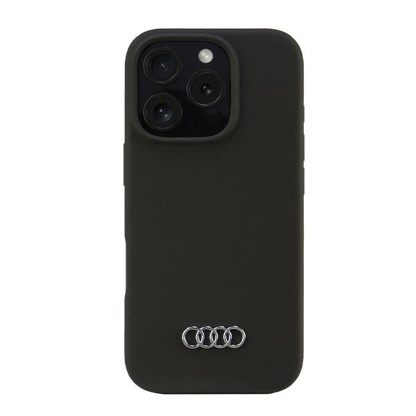 Audi Silicone Чехол iPhone 16 Pro 6.3" чёрный/чёрный жёсткий чехол AU-LSRIP16P-Q3/D1-BK