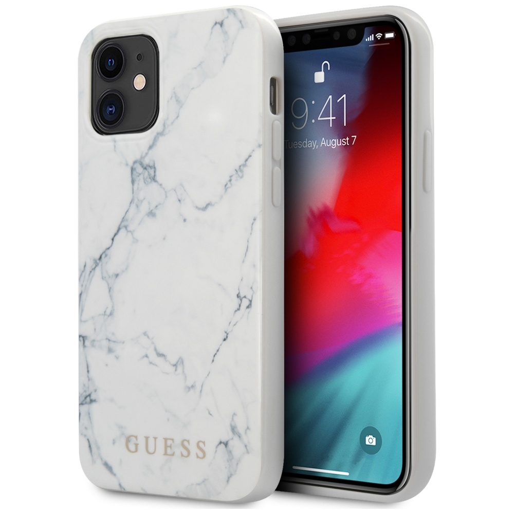 Guess Marble Чехол для iPhone 12 mini 5.4" - белый