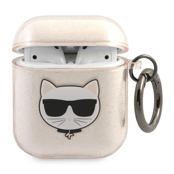 Karl Lagerfeld Glitter Choupette Ümbris jaoks AirPods 1 / 2 - kuldne