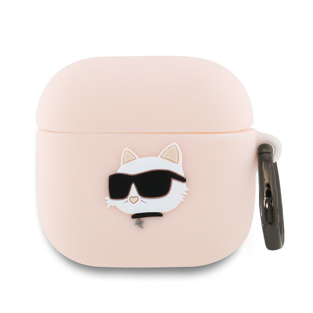 Karl Lagerfeld Silicone Choupette Head 3D Ümbris jaoks AirPods 4 - roosa