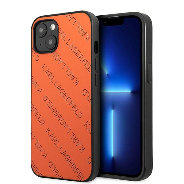 Karl Lagerfeld Perforated Allover Ümbris jaoks iPhone 13 / 14 / 15 6.1" - oranž