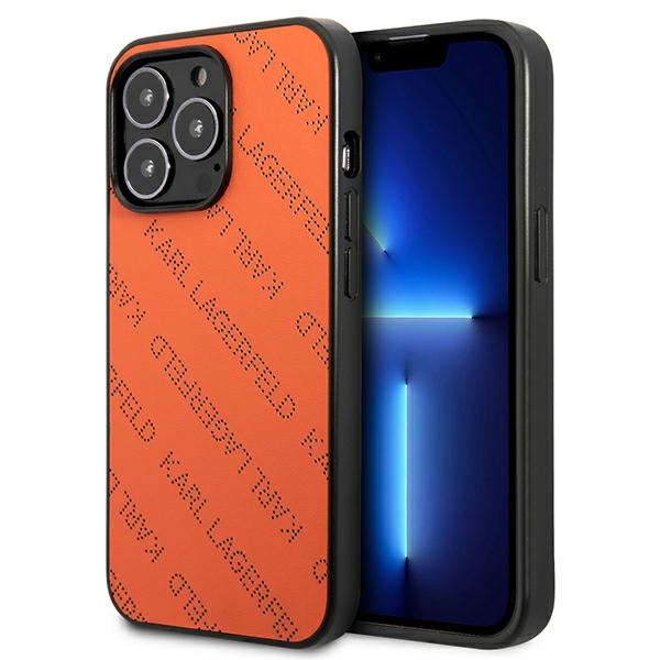 Karl Lagerfeld Perforated Allover iPhone 13 Pro Max 6.7" Ümbris - oranž