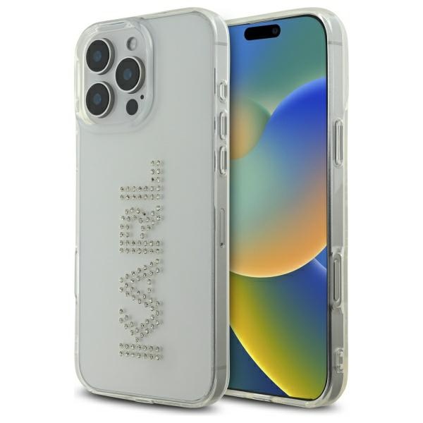 Karl Lagerfeld KLHCP16XHKLSTDCT iPhone 16 Pro Max 6.9" läbipaistev Hard Ümbris IML Rhinestones Logo