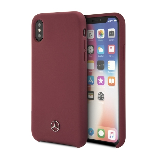 Mercedes Silicone Line iPhone X/XS Ümbris - punane