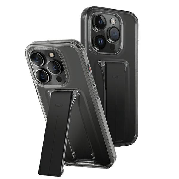 Uniq Heldro Mount ümbris with Stand iPhone 15 Pro 6.1" smoke/vapor smoke