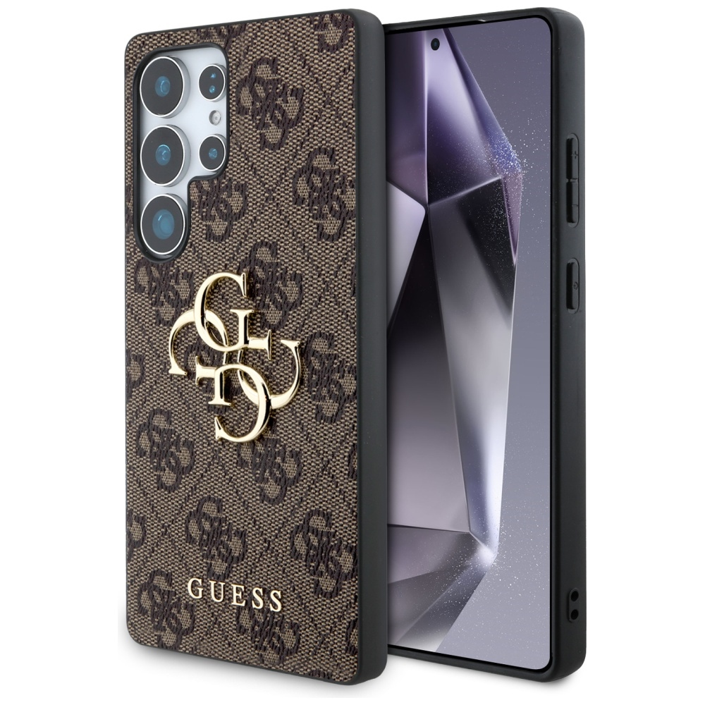 Guess Big 4G Logo Classic Logo Ümbris jaoks Samsung Galaxy S25 Ultra Brown