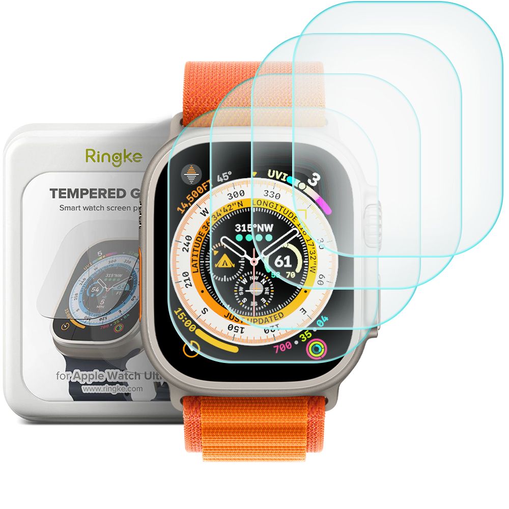 Ringke ID FC Glass 4-pack tempered glass jaoks Apple Watch Ultra 1 / 2 (49 mm)
